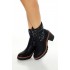 Faux Leather & Knit Booties