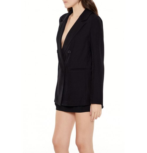 Plunging Double-Breasted Blazer
