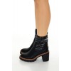 Faux Leather & Knit Booties Faux Leather & Knit Booties