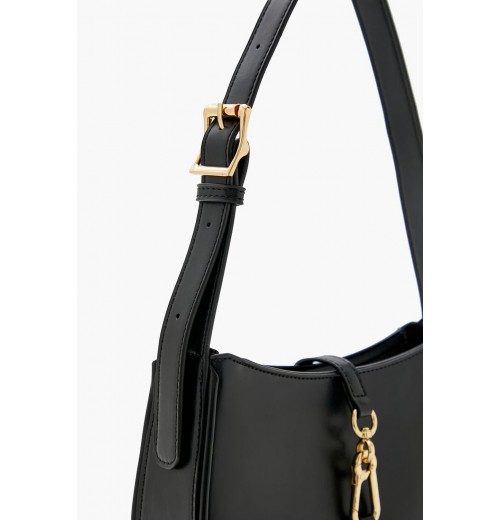 Faux Leather Carabiner Shoulder Bag Faux Leather Carabiner Shoulder Bag