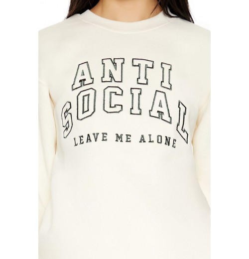 Embroidered Anti Social Pullover Embroidered Anti Social Pullover