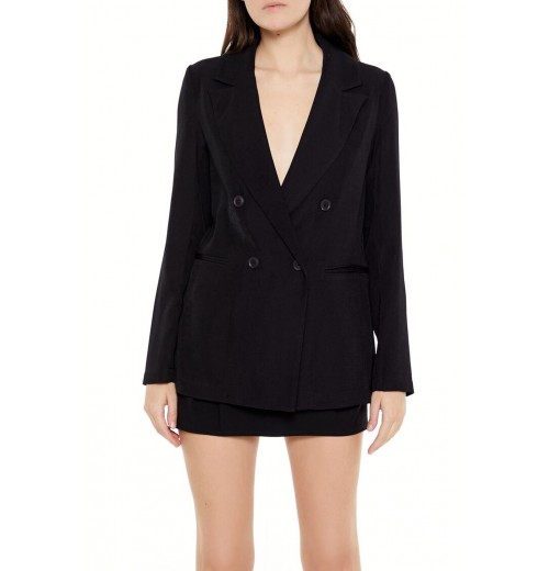Plunging Double-Breasted Blazer
