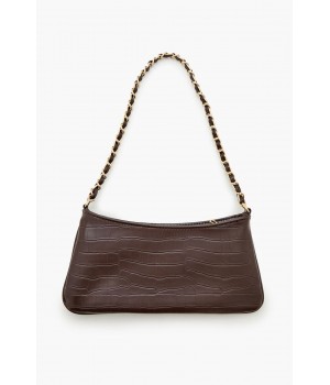 Faux Croc Baguette Bag